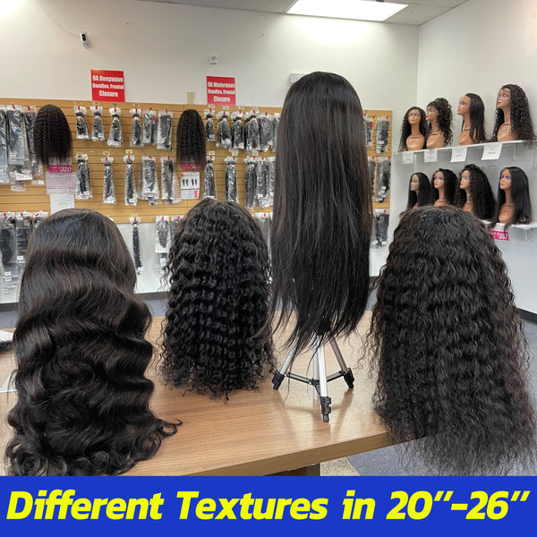 220% Density Customized Wig 5X5 Transparent Lace Closure With 3 Bundles Ship/Pick Up