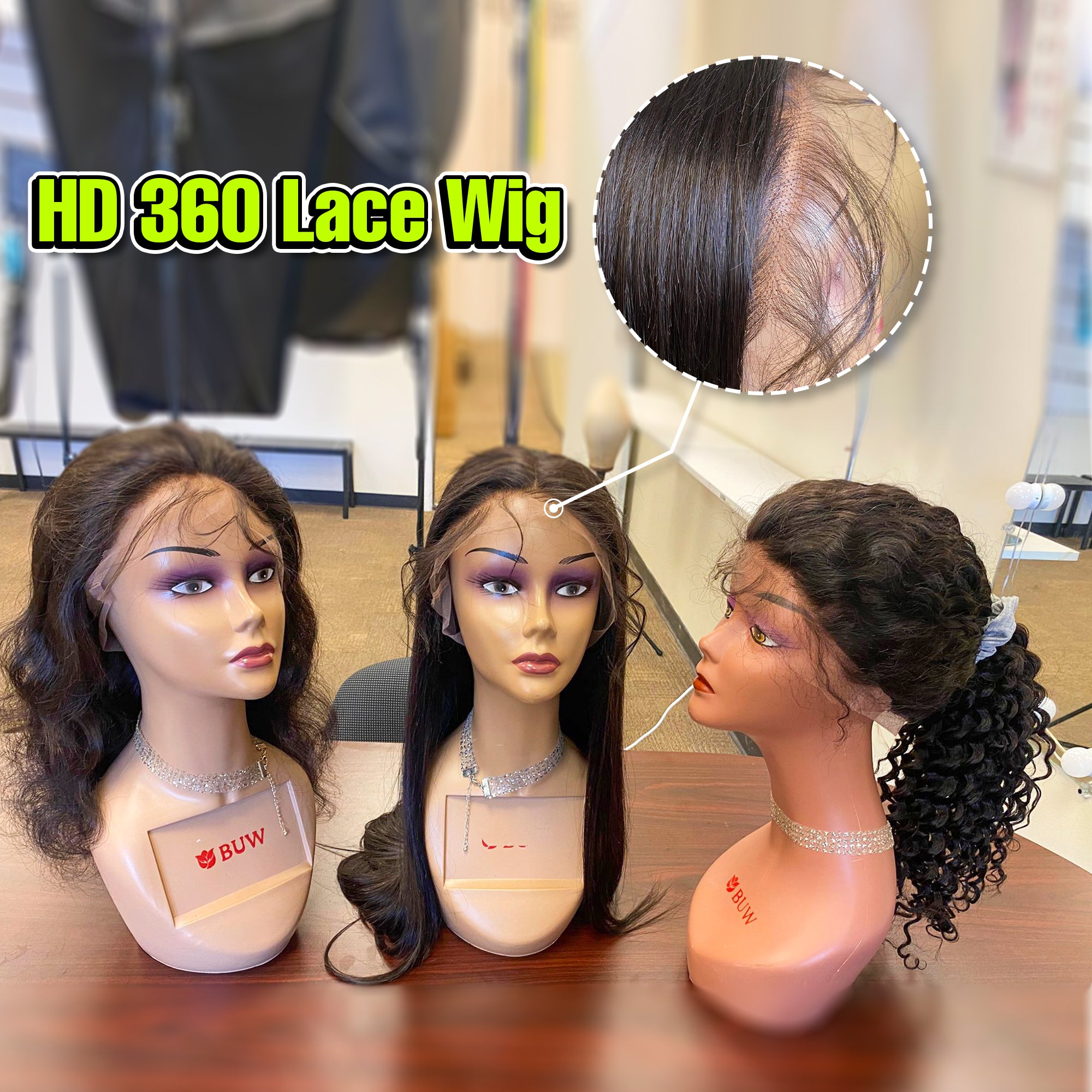 180% Density HD 360 Lace Wig 100% Unprocessed Human Hair Houston & NY Pickup
