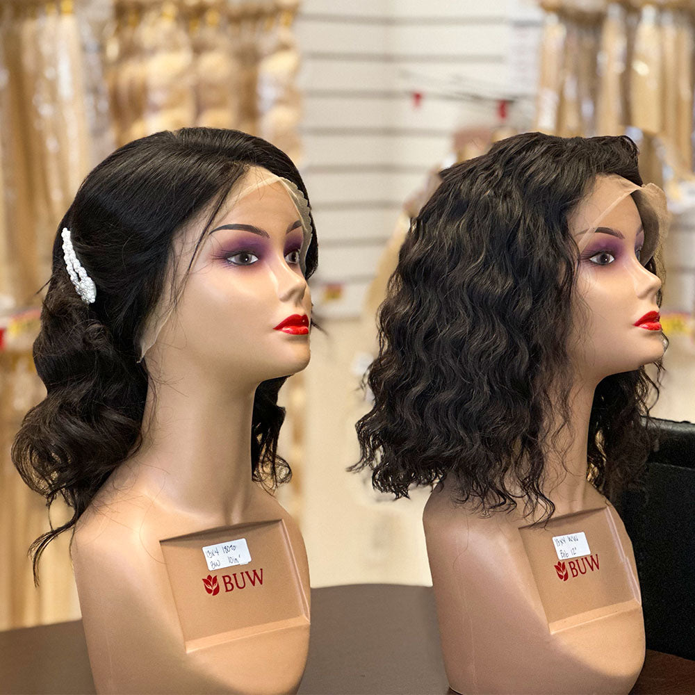 180% Density 13X4 Transparent Lace Frontal BOB Wig Pre-styled Direct Use Unprocessed Ship/Pickup