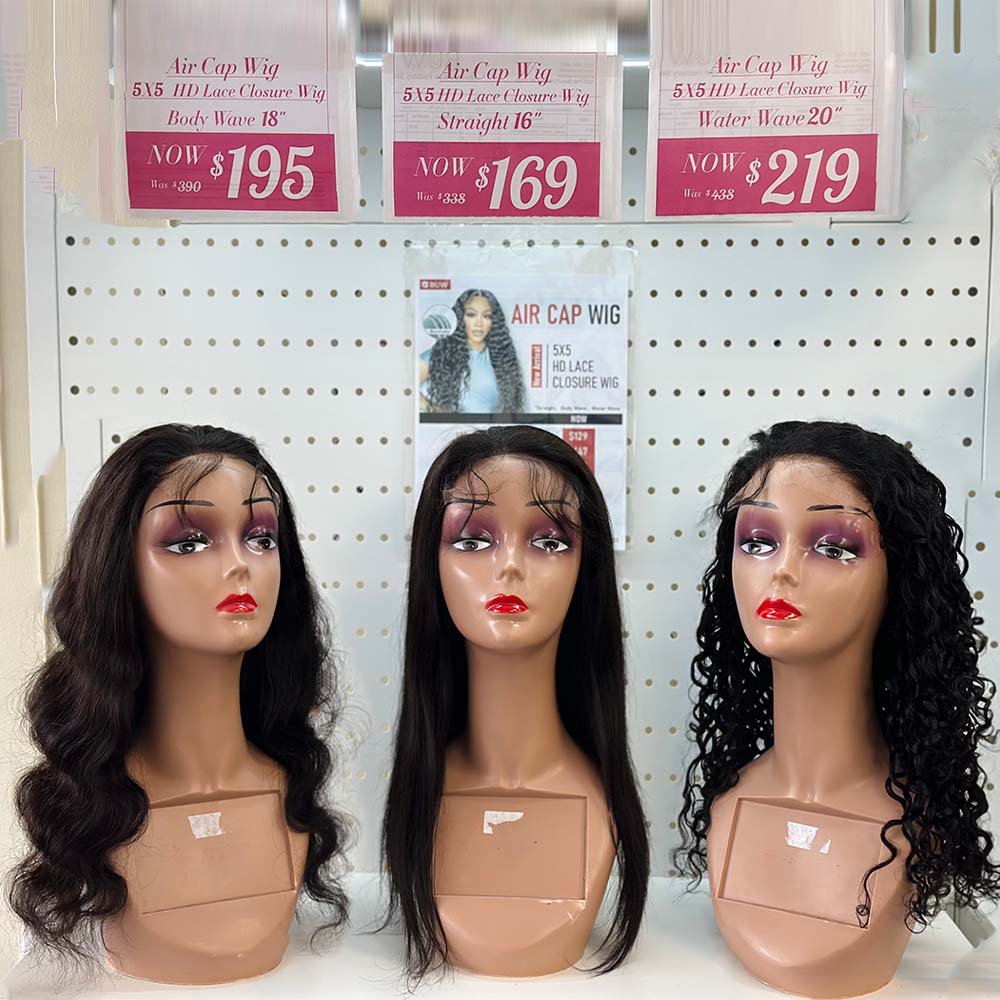 【Influencer Collaboration】BUW 180% Density 5x5 HD Lace Closure Air Cap Wig Breathable with Adjustable Band Glueless Natural & Highlight Color  3 seconds install