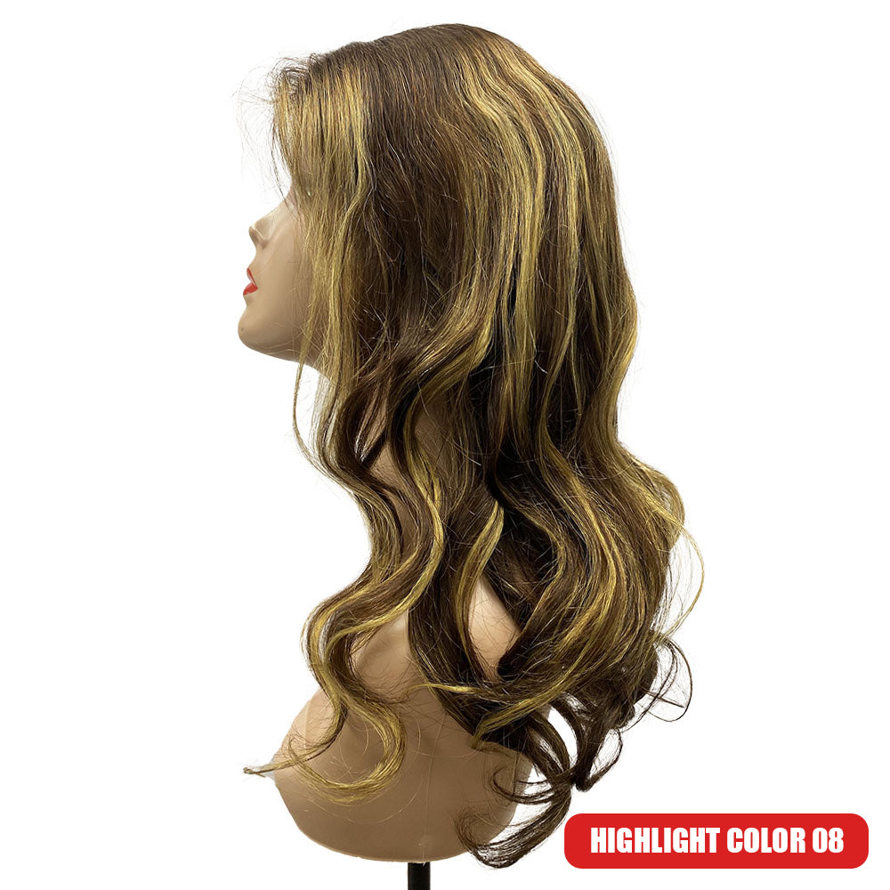 180% Density 5x5 HD Lace Closure Glueless Curly 5 Highlight Colors Breathable Air Cap Wig