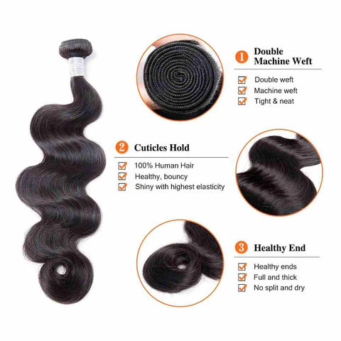 SEW IN PART Boho Braid 9A Bundle Natural Color 10"-38" 4PCS 100% Human Hair Good Quality Local Pickup & Shipping