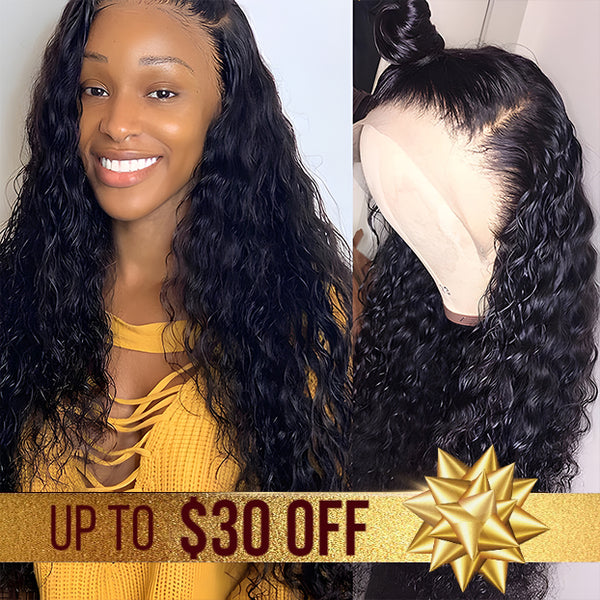 #32. 13x4 Transparent Lace Frontal Wig |Water Wave|180% Density |16- 26 inches |100% Human Hair Dallas Store pick up