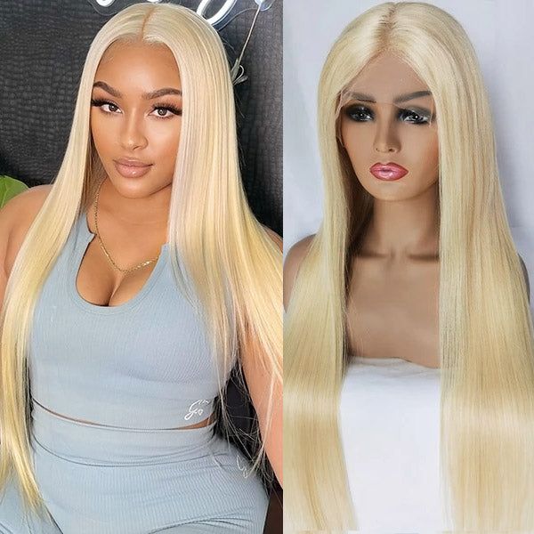 #613 Blonde 5x5 Transparent Lace Closure Wig 180% Density Local Pick Up & Shipping