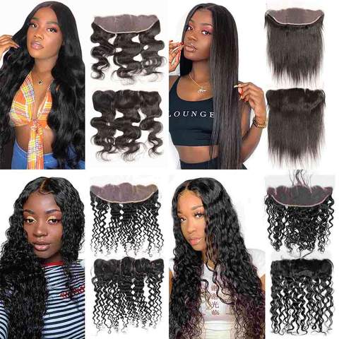 Natural Color 13x4 Transparent Lace Frontal 100% Human Hair Free Part Local Pickup & Shipping