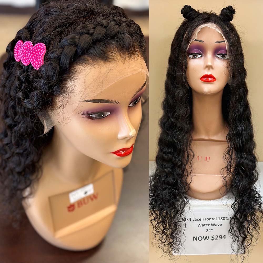 180% Density 13x4 Transparent Lace Frontal Wig Natural Color 100% Unprocessed Human Hair