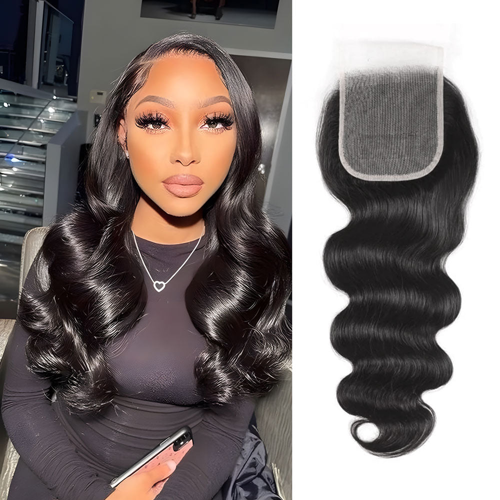 5x5 Pre-Plucked HD Lace Closure Free Part 100% Human Hair Natural Color Local Pickup & Shipping