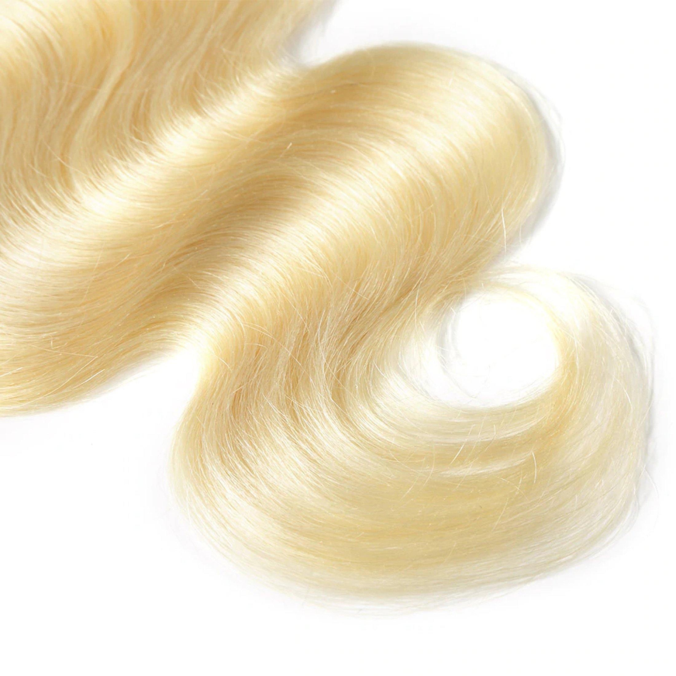 #613 Blonde 4x4 Lace Closure Body Wave 100% Virgin Hair Free Part - BUWUS