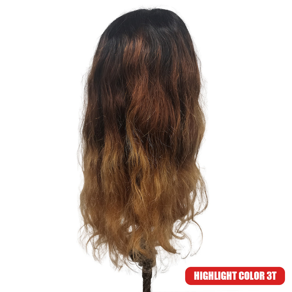 180% Density 5x5 HD Lace Closure Glueless Curly 5 Highlight Colors Breathable Air Cap Wig