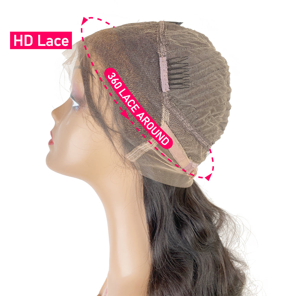 180% Density HD 360 Lace Wig 100% Unprocessed Human Hair Houston & NY Pickup
