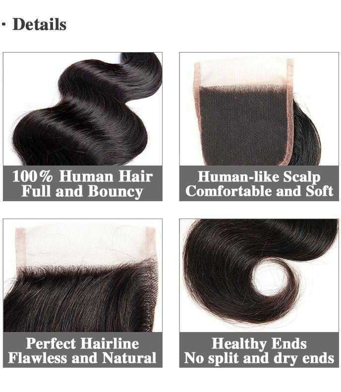 【Influencer Collaboration】3PCS 9A Bundles With 4x4 Transparent Lace Closure 100% Human Hair Natural Color 4 texture Shipping