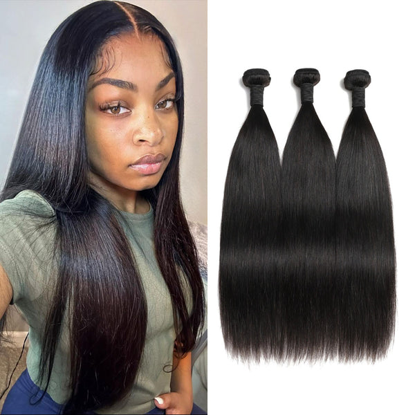 12A  Bundle 100% Human Hair Natural Color 3PCS 12” Straight Local Pickup & Shipping