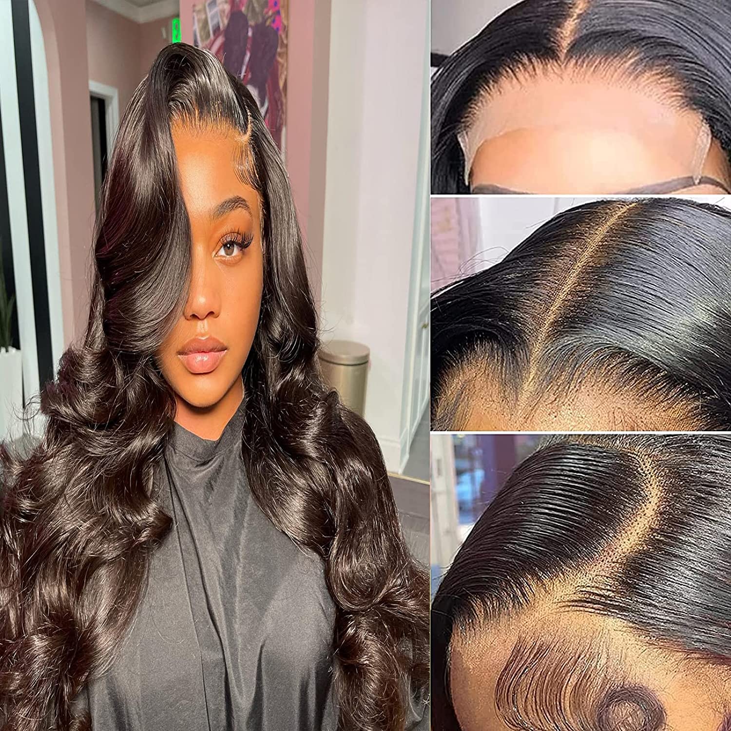 220% Density Customized Wig 5X5 Transparent Lace Closure With 3 Bundles Shipping/Pick Up