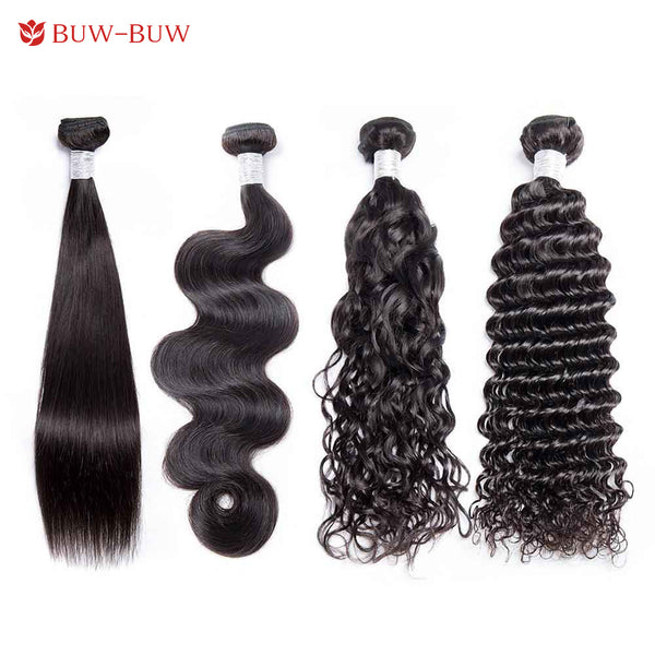 BUW-BUW 9A Bundle 100% Human Hair Natural Color 10"-28" SEW IN / LEAVE OUT / QUICK WEAVE / Make Boho Braid/Ponytail/Wig and so on Local Pickup & Shipping