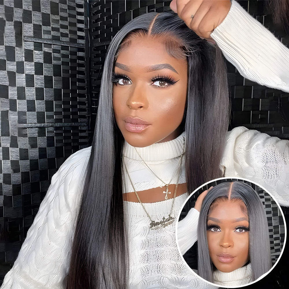180% Density 5x5 Transparent Lace Closure Wig Natural Color Local Pick Up & Shipping