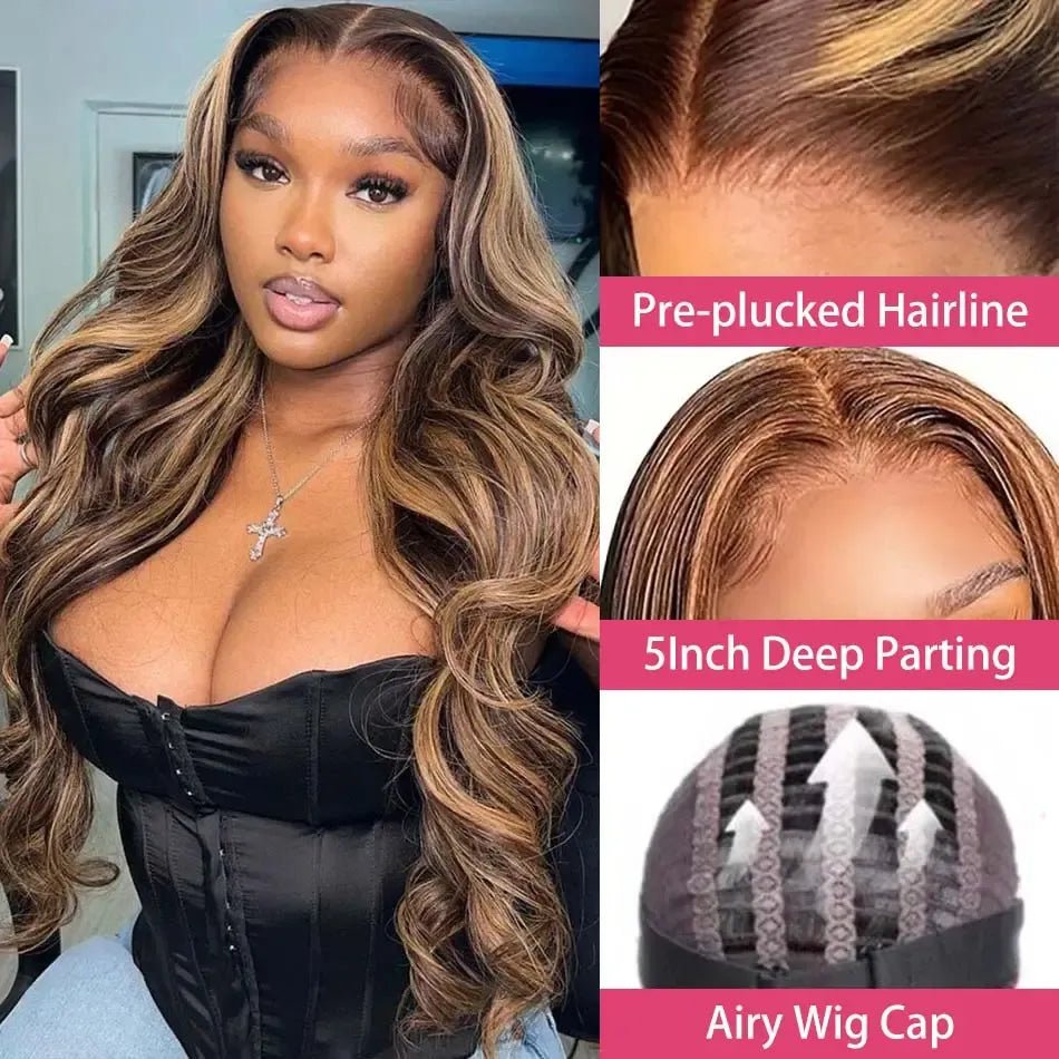 【Influencer Collaboration】BUW 180% Density 5x5 HD Lace Closure Air Cap Wig Breathable with Adjustable Band Glueless Natural & Highlight Color  3 seconds install