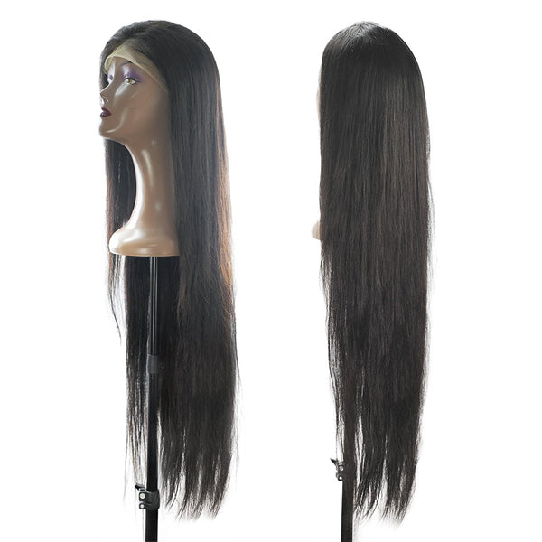 180% Density Super Long Premium Straight 13x4 Transparent Lace Frontal Wig 30" 32" 34" Natural Color Limited Quantity 100% Unprocessed Human Hair Online Order Only