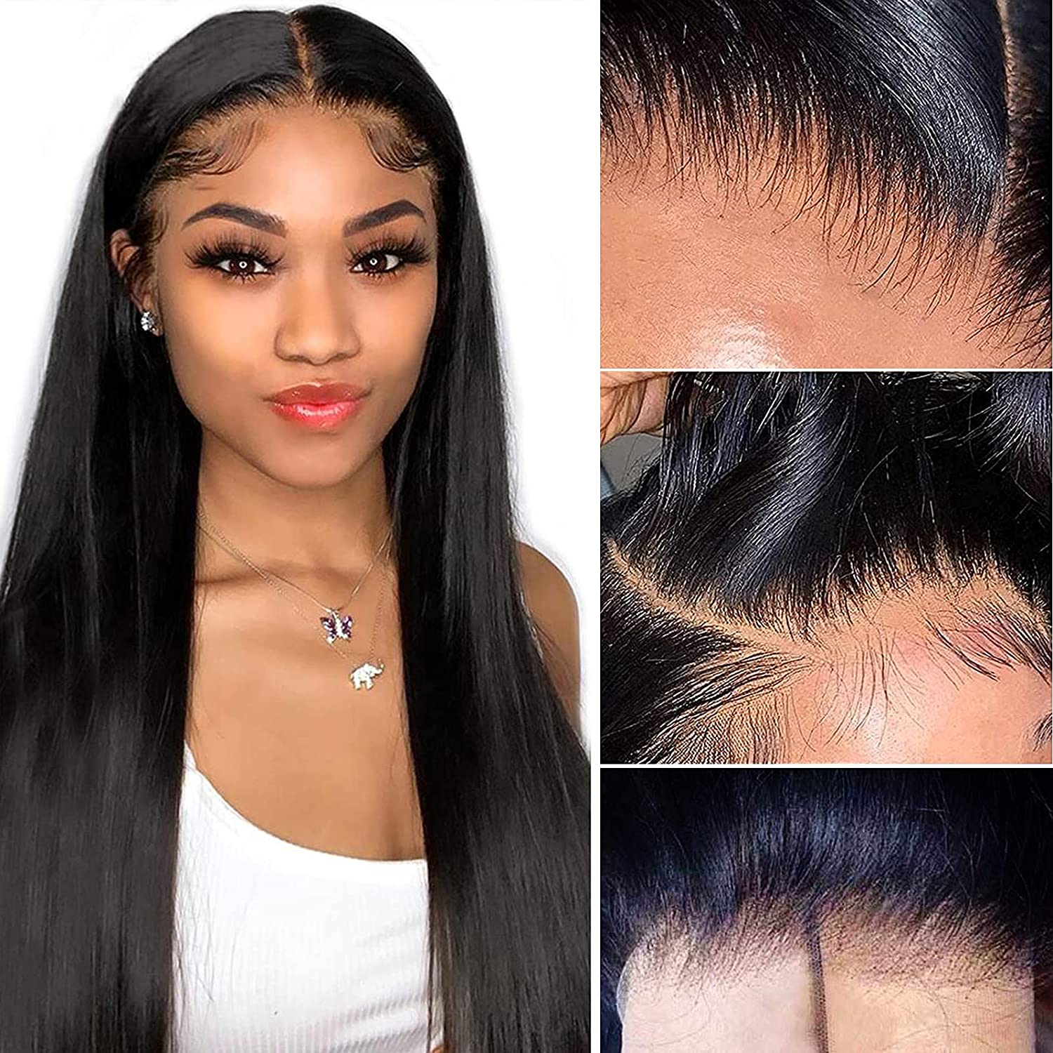 220% Density Customized Wig 13X4 Transparent Lace Frontal With 3 Bundles Ship/Pick up