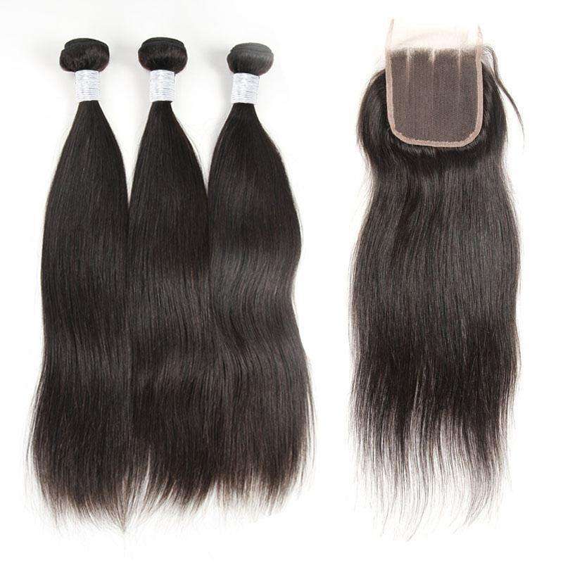 straight hair bundles with closure