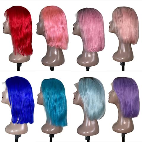 180% Density Dyeing Service 13X4 Transparent Lace Frontal Wig Dyed in Customered Specified Color（8 Colors Available） Only Online Order