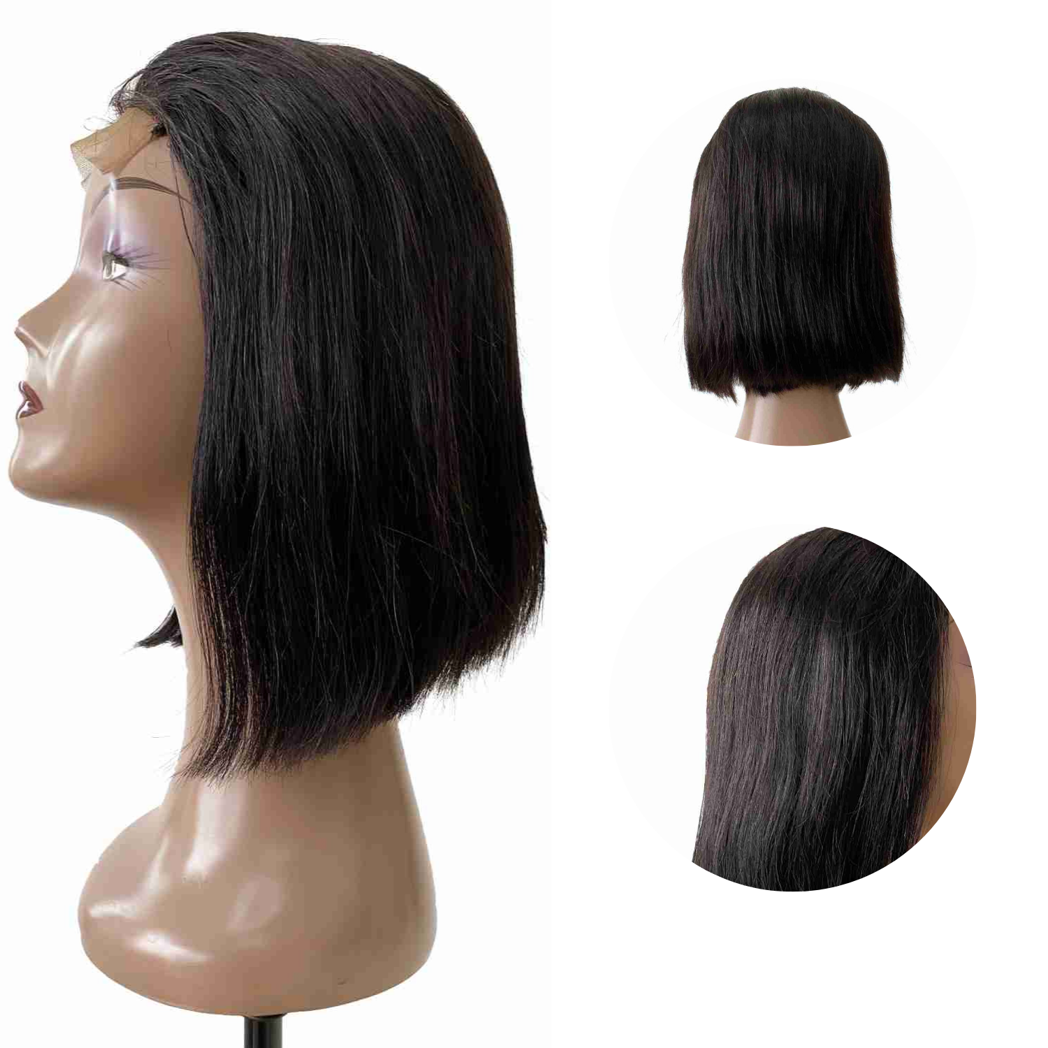 180% Density 4x4 Transparent Lace Closure Bob Wig Pre-styled Direct Use Unprocessed