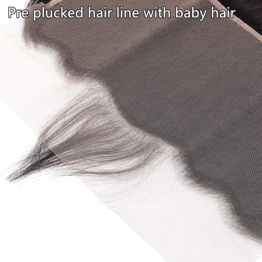 Natural Color 13x6 Transparent Lace Frontal 100% Human Hair Free Part Pick Up/Ship