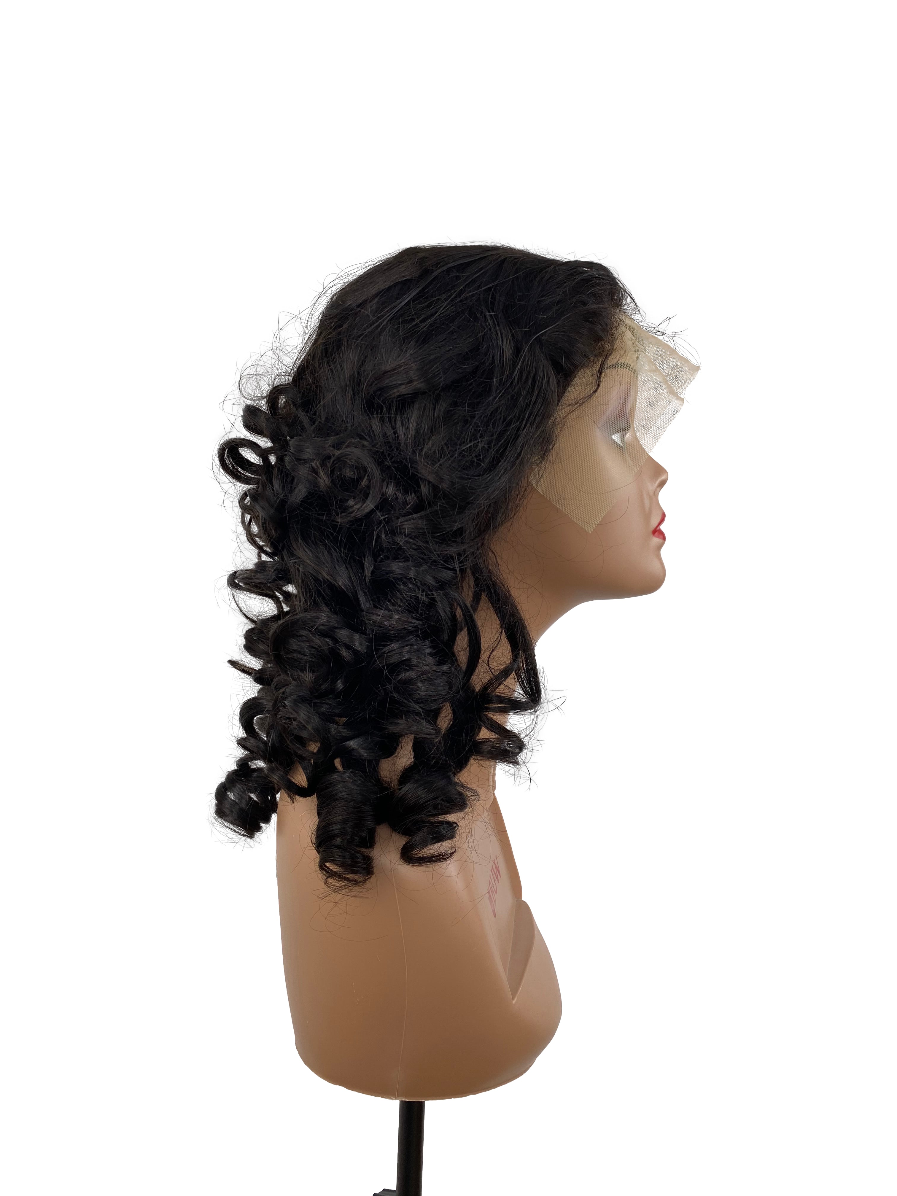 180% Density Fumi Customized 13x4 Transparent Lace Frontal Wig 220% Denisty 100% Human Hair Natural Color, #4, P4/27, Body Wave, Curl, Loose Curl