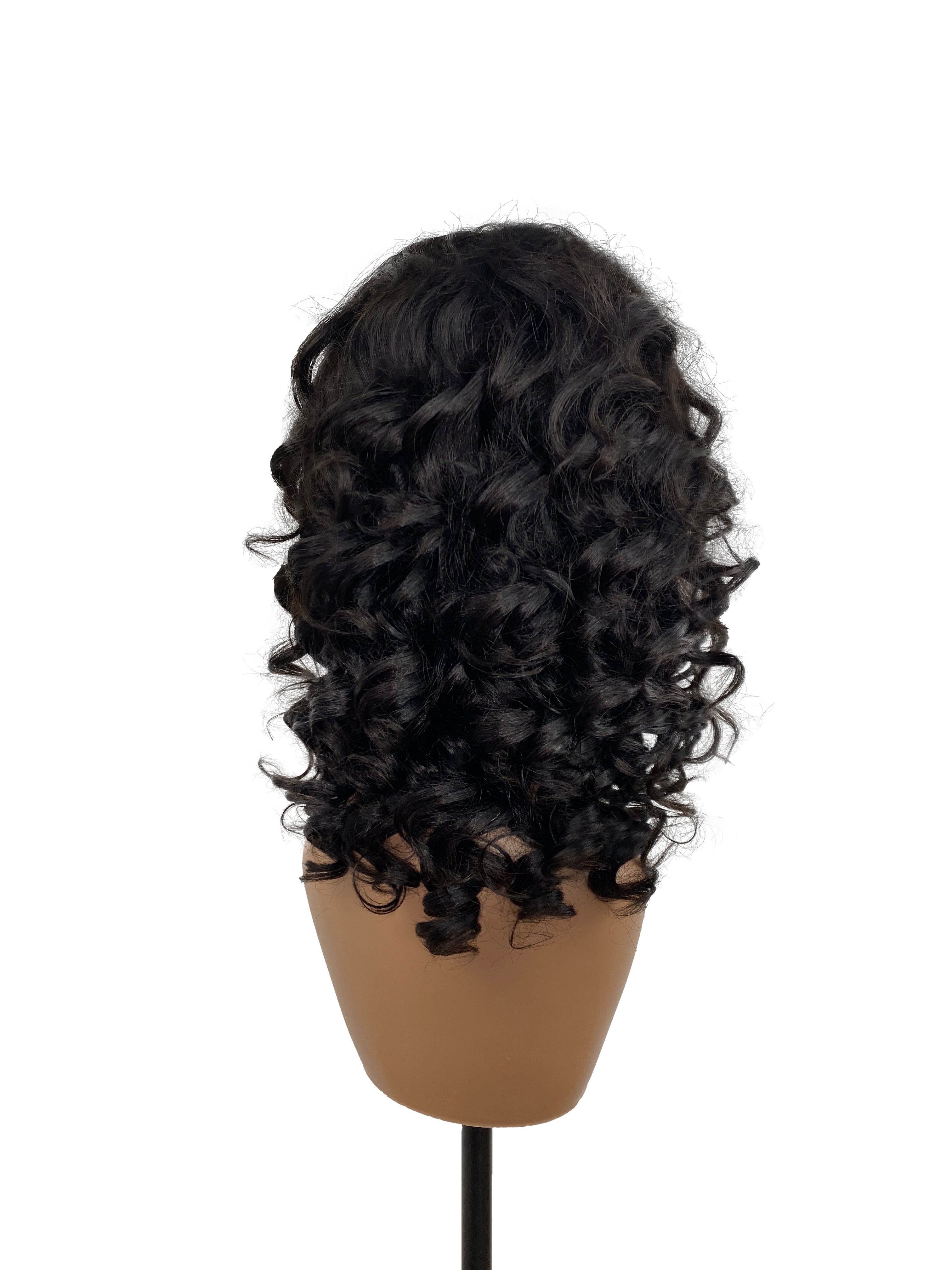 180% Density Fumi Customized 13x4 Transparent Lace Frontal Wig 220% Denisty 100% Human Hair Natural Color, #4, P4/27, Body Wave, Curl, Loose Curl