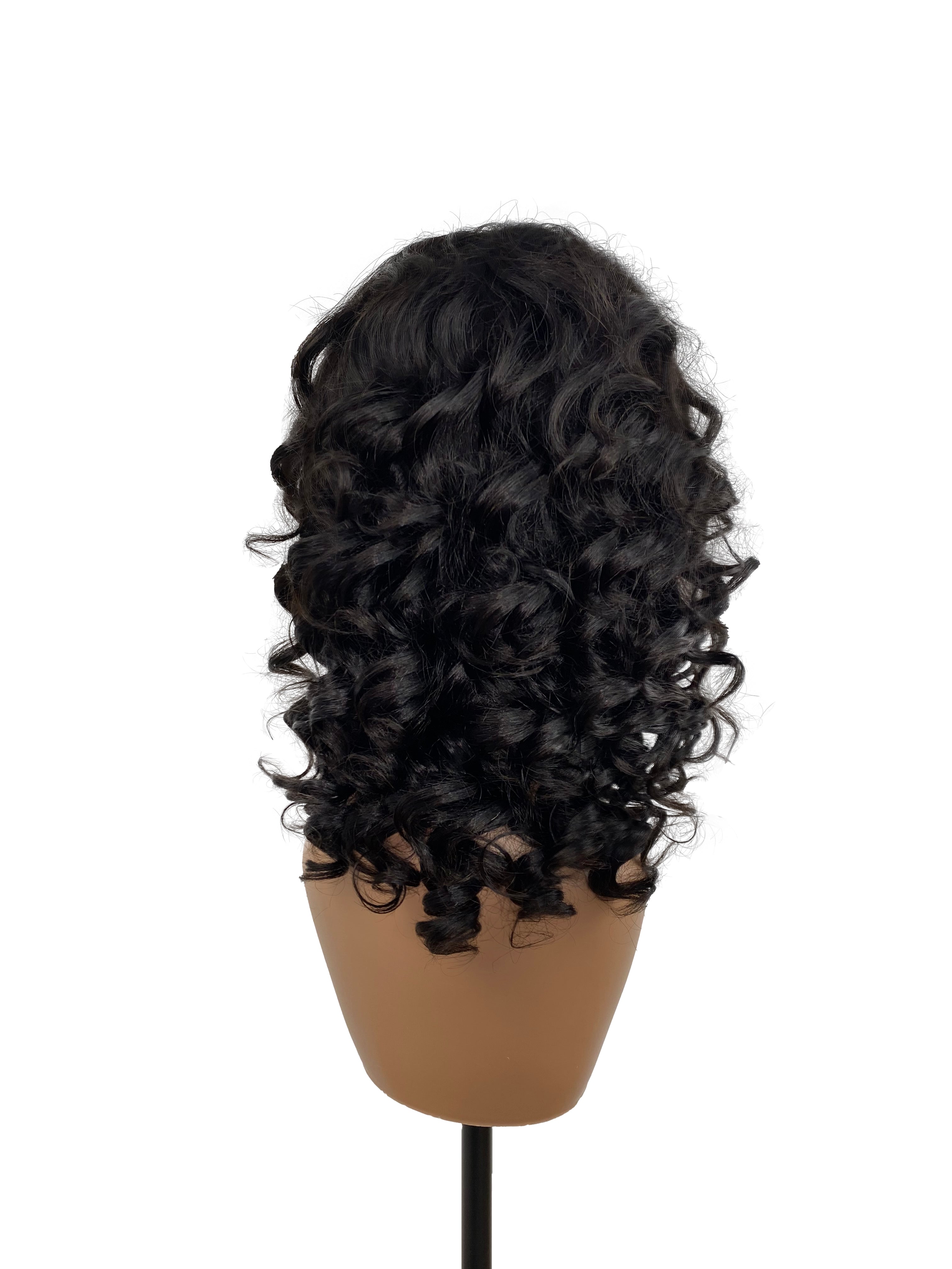 180% Density Fumi Customized13x4 Lace Frontal Wig 220% Denisty 100% Human Hair Natural Color, #4, P4/27, Body Wave, Curl, Loose Curl