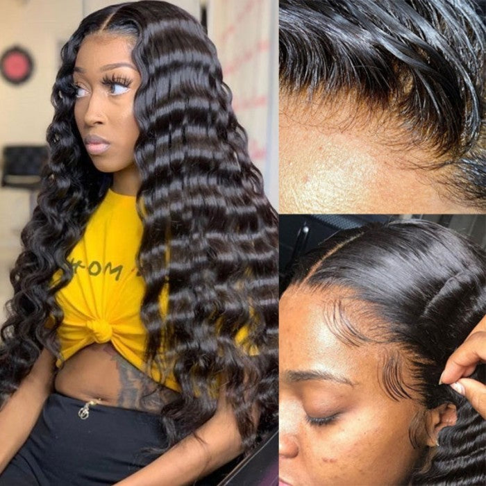 Deep Wave Transparent Lace Frontal Wig