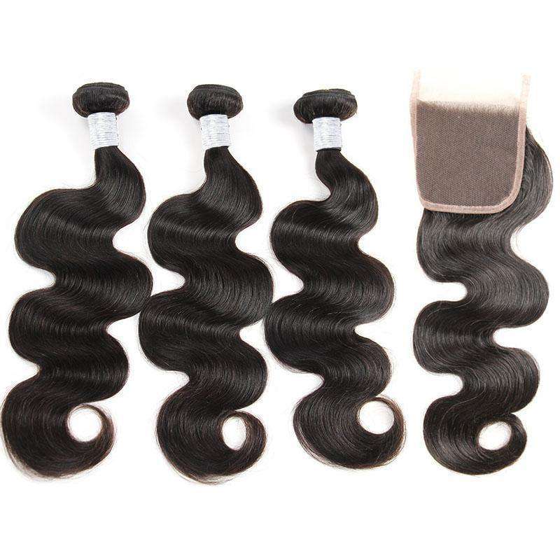 human hair bundles with closure