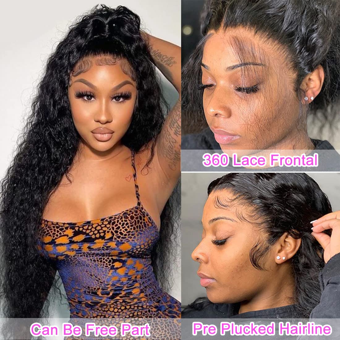 180% Density BUW 360 Transparent Lace Frontal Wig 100% Unprocessed Human Hair Ship/Pick up